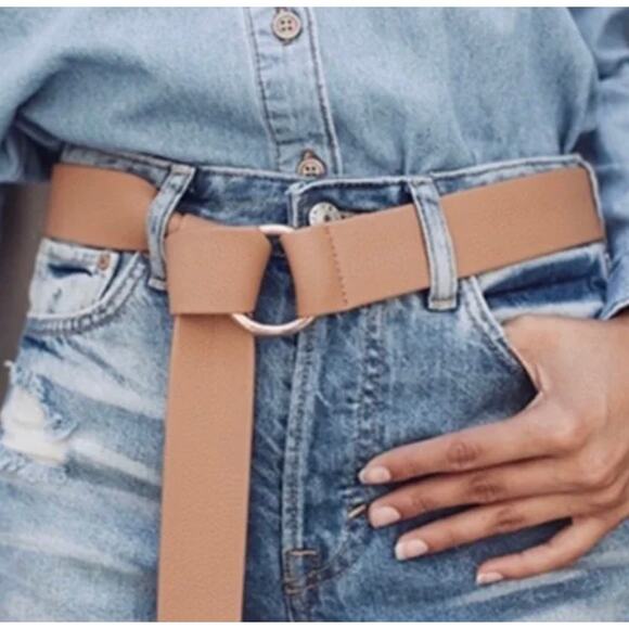 B-Low The Belt Mia Peanut Butter Brown Vegan Leather Belt Women's One Size - Picture 1 of 8